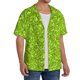 thumbnail image 2 of Balery Lime green glitter Camisa Casual de Manga Corta con Botones para Hombre, Texturizada, Estilo Cubano, para Playa, Verano-XX-Large, 2 of 5