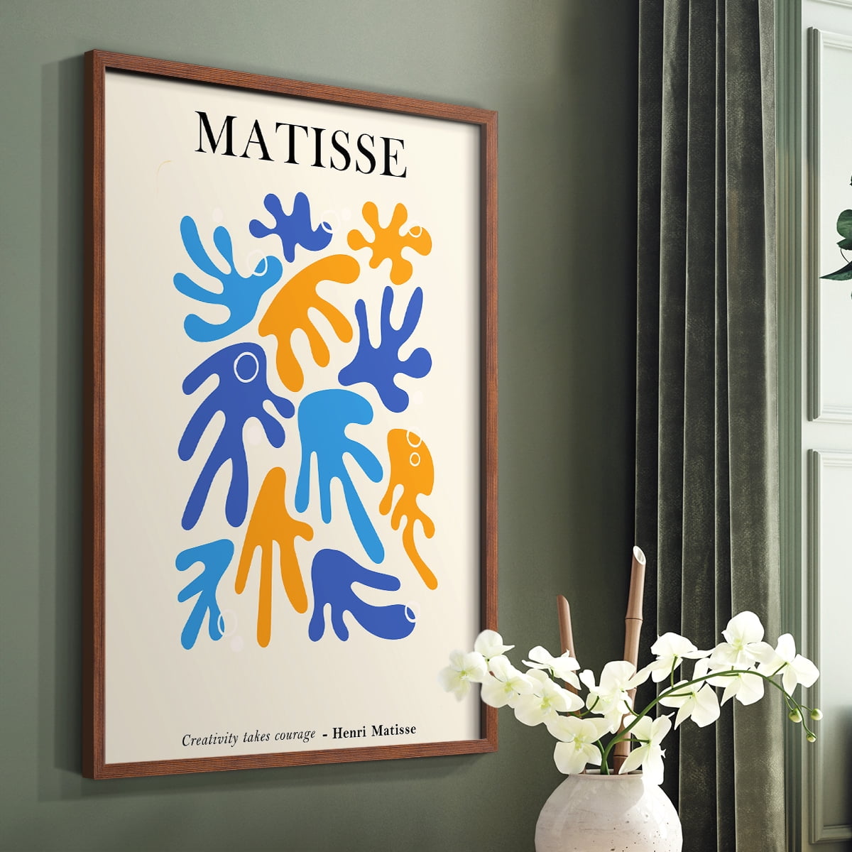 Matisse CDLXXIX in Brown Solid Wood Framed Print No Nail Hanging