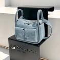 thumbnail image 4 of Bolsos de hombro para mujer Denim Ladies Hobo Bag Moda para fin de semana (azul claro), 4 of 5