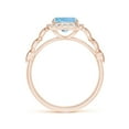 thumbnail image 2 of ANGARA Natural Cushion 1.85 ct Aquamarine Halo Ring with Marquise Motifs in 14K Rose Gold for Women (Size-9x7mm) | March Birthstone, Anniversary, Jewelry Gift for Women | Natural Aquamarine Ring, 2 of 8