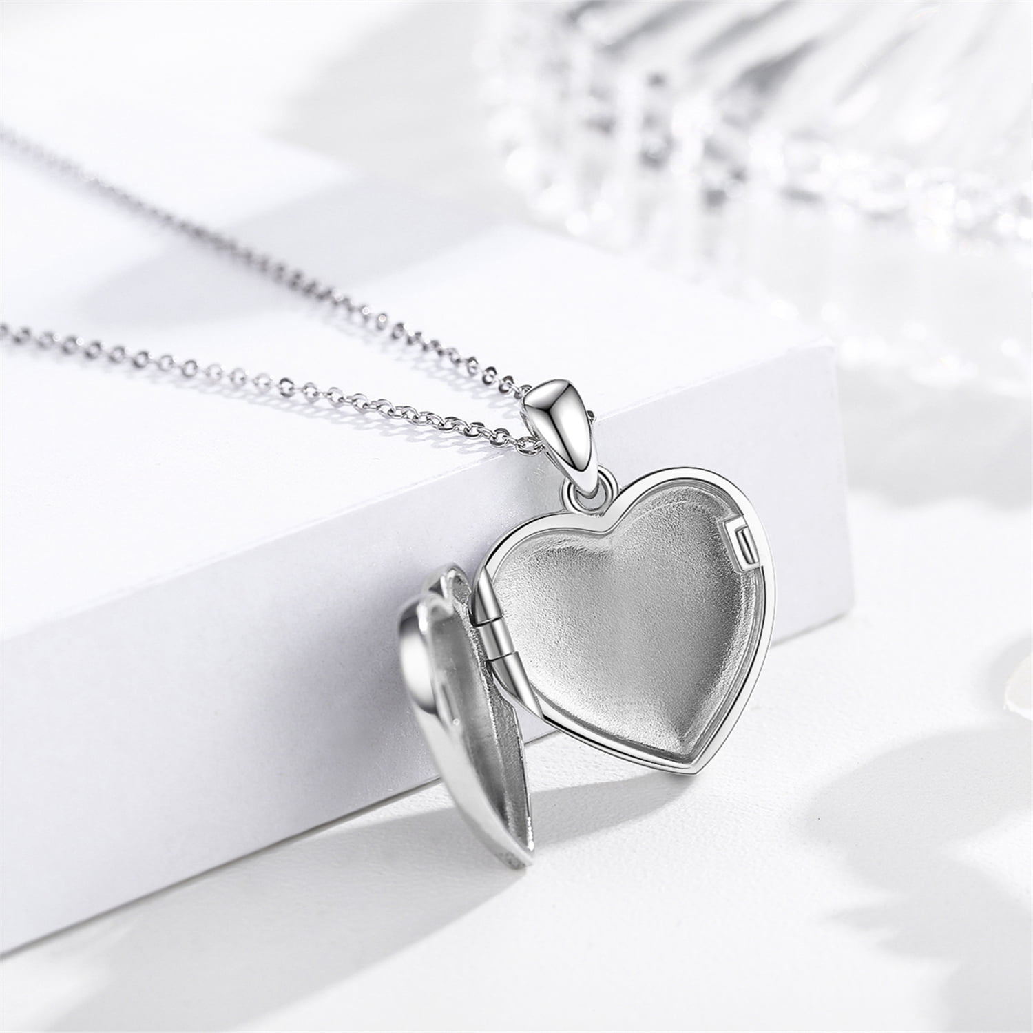 Coachuhhar Heart Sunflower Locket Necklace 925 Sterling Silver Sunflower Butterfly Locket Necklace That Hold 2 Photos Locket Jewelry Gift for Women