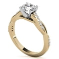 thumbnail image 2 of Solitaire Brilliance 1.5CT Round Brilliant Moissanite Twisted Engagement Ring 14K Two Tone Gold, Ring Size 8, 2 of 5