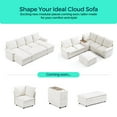 thumbnail image 5 of Linsy Home 113" Modular Sectional Couches for Living Room, L-Shaped Sectional Cloud Sofa with Movable Ottoman, Beige, 5 of 9