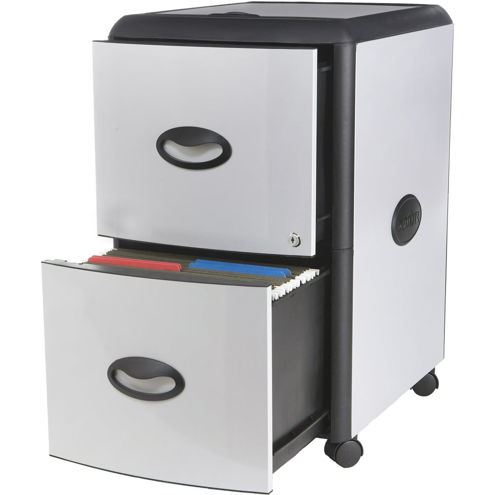 Storex 2Drawer Mobile File with Lock & Extra