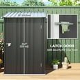 thumbnail image 5 of Outdoor Storage Shed Outsunny 3.3' x 3.4' Outdoor Storage Shed, Galvanized Metal Utility Garden Tool House, Lockable Door for Backyard, Bike, Patio, Garage, Lawn, Dark Gray,Small Storage Shed, 5 of 10