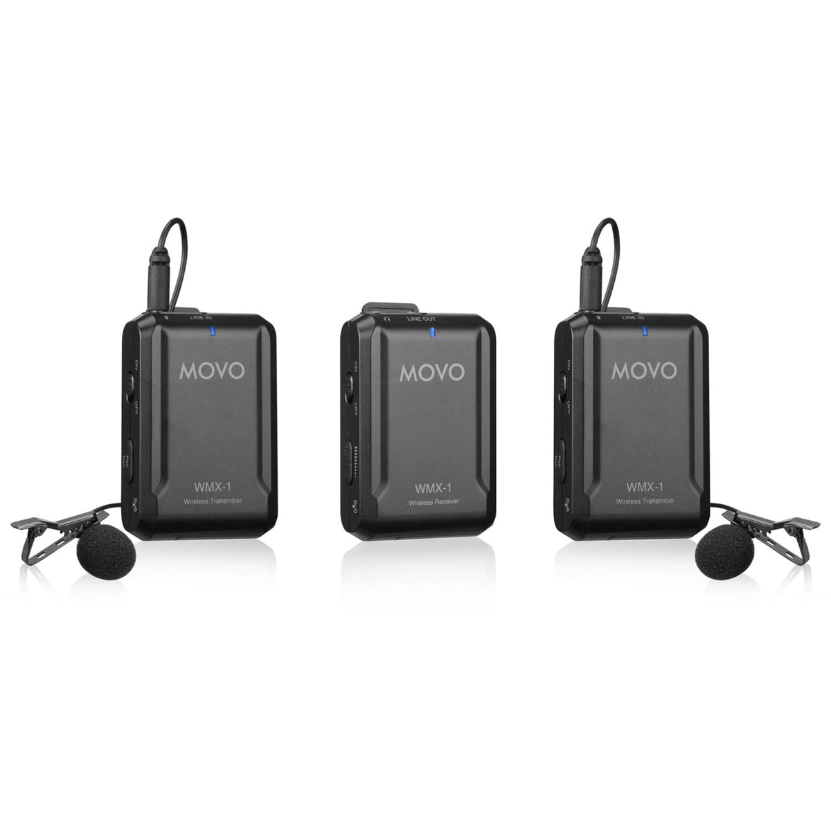 Movo Photo WMX-1-DUO 2.4GHz Dual Wireless Lavalier Microphone System with 2x Lavalier Microphone, 200' Range