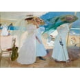 thumbnail image 2 of Bastida, Joaquin Sorolla y 24x18 Black Ornate Wood Framed with Double Matting Museum Art Print Titled - Under the Awning- Zarauz, 2 of 4