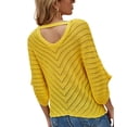 thumbnail image 2 of Suéteres de Verano para Mujeres Ligero, Cuello en V, Encaje Fino Y Punto Hueco, 2 of 5