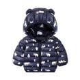 thumbnail image 2 of Hicidod Todder Puffer Jackets Cute Bear Ears Hooded Long Sleeve Down Coats Lightweight Printed Thicken Puffy Winter Warm Jacket, 2 of 3