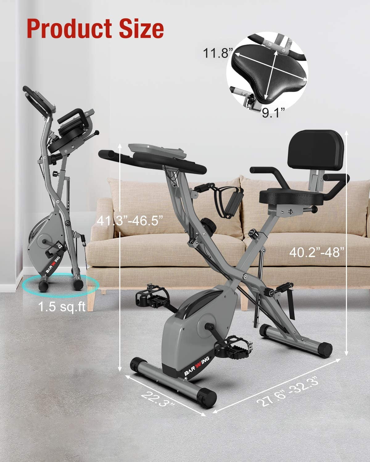 Barwing foldable exercise stationary bike hotsell