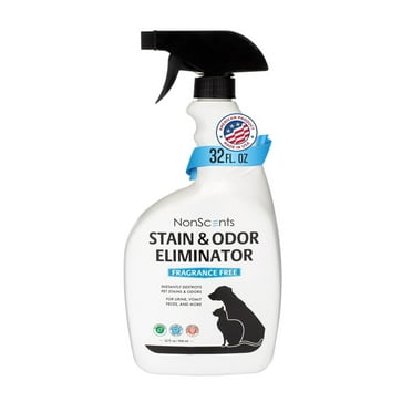 NonScents Stain & Odor Eliminator Spray for Strong Odor - 32 oz - Pet Odor Eliminator for Home - Carpet Stain Remover for Cats and Dog Pee - Cat Urine Destroyer - Carpet Cleaner Spray
