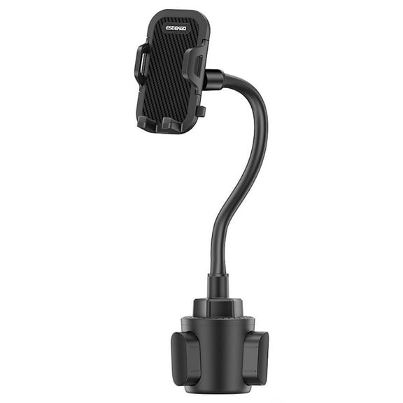 Heavy Duty Car Cup Holder Phone Mount with Flexible Gooseneck - Black