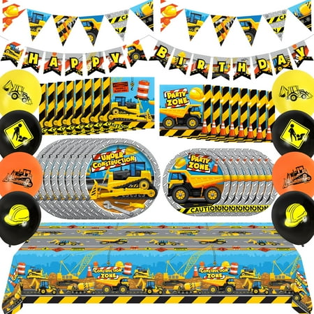 Construction Party Supplies Complete Set for 16 Guests