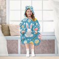 thumbnail image 7 of FORMRS Wearable Blanket Hoodie with Sleeves for Kids Cozy Flannel Sweatshirt, Blue Easter Bunny, 7 of 7