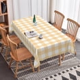 thumbnail image 4 of Mizhona Checkered Pattern Tablecloths for Rectangle Tables Yellow and White Plaid Table Cloth for Kitchen Dinner Decor,60"x120", 4 of 6