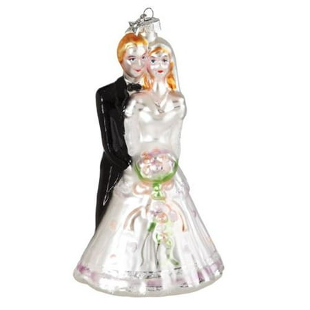 midwest cbk bride and groom glass christmas ornament midwest cbk bride and groom glass christmas ornament
