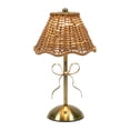 thumbnail image 2 of Woven Rattan LED Table Lamp, USB Rechargeable Decorative Night Light, Retro Bedside Lamp for Living Room & Fall Home Decor, 2 of 7