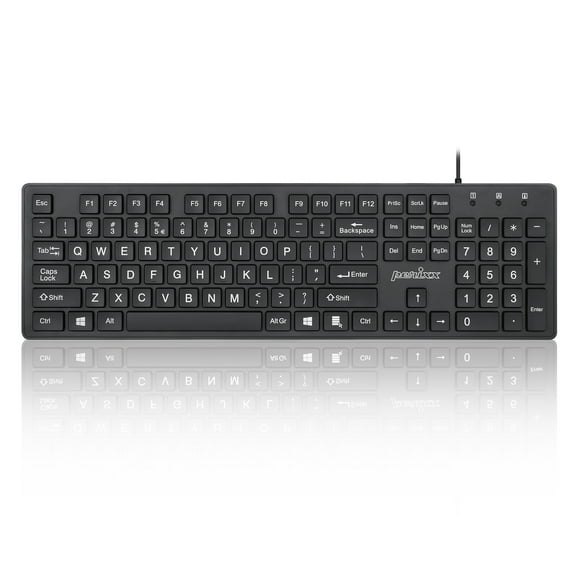 Perixx Periboard-117 Wired USB Computer Keyboard - Black - US English Layout