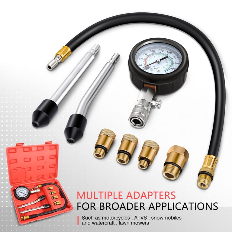 Pro Petrol Gas Engine Cylinder Compression Tester Oil Pressure Gauge