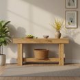 thumbnail image 3 of 70.9-Inch Modern Rustic Console Table, Wooden Farmhouse Sofa Table Behind Couch With Center Balance Bar, Chunky Block Legs For Entryway, Hallway, Living Room, 3 of 7