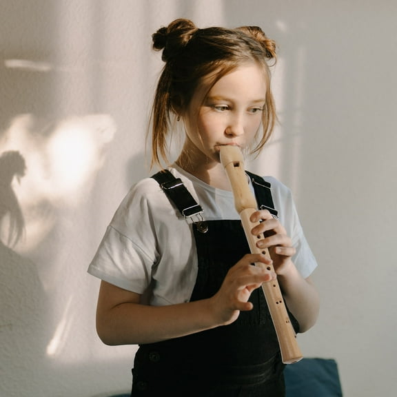 Soimiss Children's Beginner Clarinet Instrument for Kids Beige Plastic 8Hole Wind Instrument for Playing