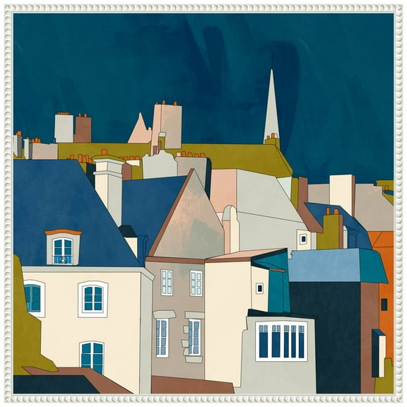 Amanti Art Saint Malo Cityscape Framed Canvas Wall Art Print