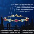 thumbnail image 2 of Gem Stone King 18K Yellow Gold Plated Silver Red Created Ruby and Blue Zircon Bracelet for Women | 5.05 Cttw | Gemstone July Birthstone | Oval 7X5MM | Fully Adjustable 9 inch, 2 of 6