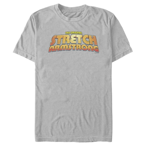 Men's Stretch Armstrong Original Logo  Graphic Tee Silver 2X Large