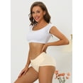 thumbnail image 4 of DARING DIVA Women's Ribbed High Leg Underpants Available In Plus Size M Beige, 4 of 6