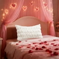 thumbnail image 4 of Wooowa Valentine's Day 3D Heart Pillow Cover - 19.7"x11.8" Plush Quilted Cushion Case for Home Sofa Bed Holiday Romantic Decor, 4 of 6
