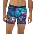 thumbnail image 2 of Cauagu Underwater Turtle Dolphin Octopus Print Men's Boxer Briefs, Funny & Cute Underwear Elastic Waistband Briefs Ideal Gift for Men,1-Pack, 2 of 7