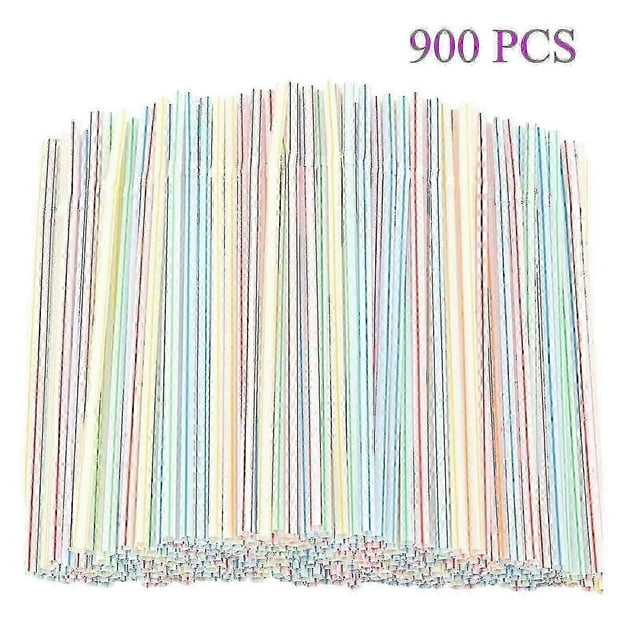 900pcs Plastic Disposable Straws For Parties/bar/beverage Shops/home Straws--