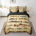 thumbnail image 2 of Feelyou Cartoon Pike Fish Twin Bedding Sets 7-Piece for Teens, Hunting and Fishing Bedding Comforter Set, Rustic Farmhouse Life Reversible Sheet Sets, Lightweight Room Decor, 2 of 8