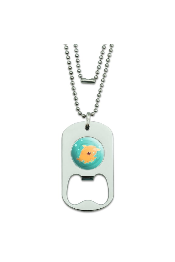 Cute Dumbo Octopus Military Dog Tag Bottle Opener Pendant