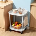 thumbnail image 5 of Narrow Rolling Mobile Side Table with Wheels, Slim Storage Cart for Bedroom Living Room Couch Bedside, 5 of 6