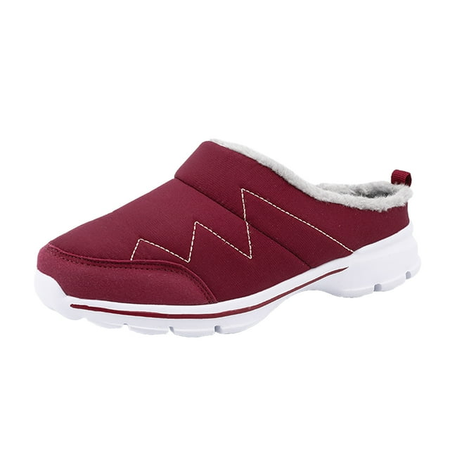 HBFAGFB Chaussures Décontractées pour Femmes Plus Velours Confort et Chaud à Enfiler Espadrilles pour Usage Quotidien Rouge Taille 38