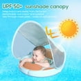 thumbnail image 6 of Mambobaby Non-Inflatable Baby Pool Float with Tail and Canopy UPF 50+ Sun Protection No Flip Over Infant Swim Float Skin-Friendly Mambo Float Swim Trainer Solid Baby Swimming Ring Foldable Style, 6 of 9