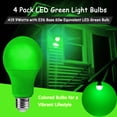 thumbnail image 4 of Bombillas LED verdes U4GLORY A19, 9 W, E26, equivalentes a 60 W, paquete de 4, 4 of 9