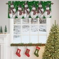 thumbnail image 4 of Christmas White Valances for Windows, 54 x 18in, Red Snowmans Snowflakes Birds Dark Green Rod Pocket Kitchen Valance Curtain Light Filtering Window Treatments for Living Room Bedroom, 1 Panel, 4 of 7