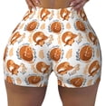 thumbnail image 2 of Logiee Cute Squirrel Print Women's Biker Shorts,Workout Gym Shorts,Scrunch Shorts,Tummy Control Hidden Scrunch Running Yoga Shorts-Medium, 2 of 8