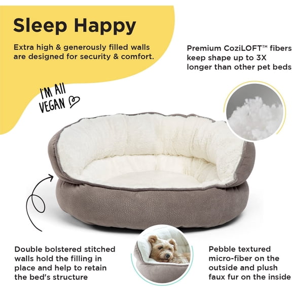 Pet Throne Gray Jumbo Round Orthopedic Cat and Dog