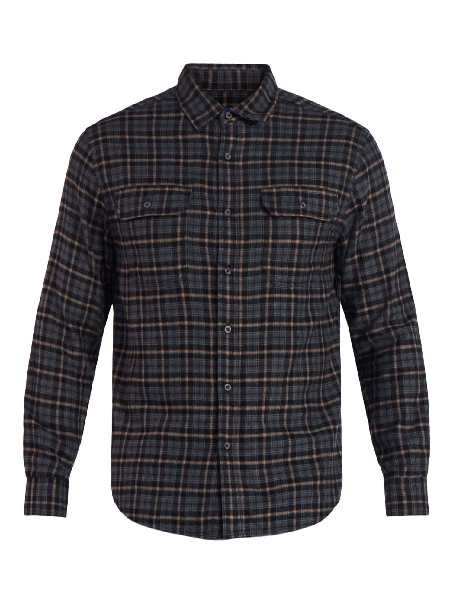George Men's & Big Men's Relaxed Fit Double Pocket Flannel Shirt, Sizes XS-3XLT