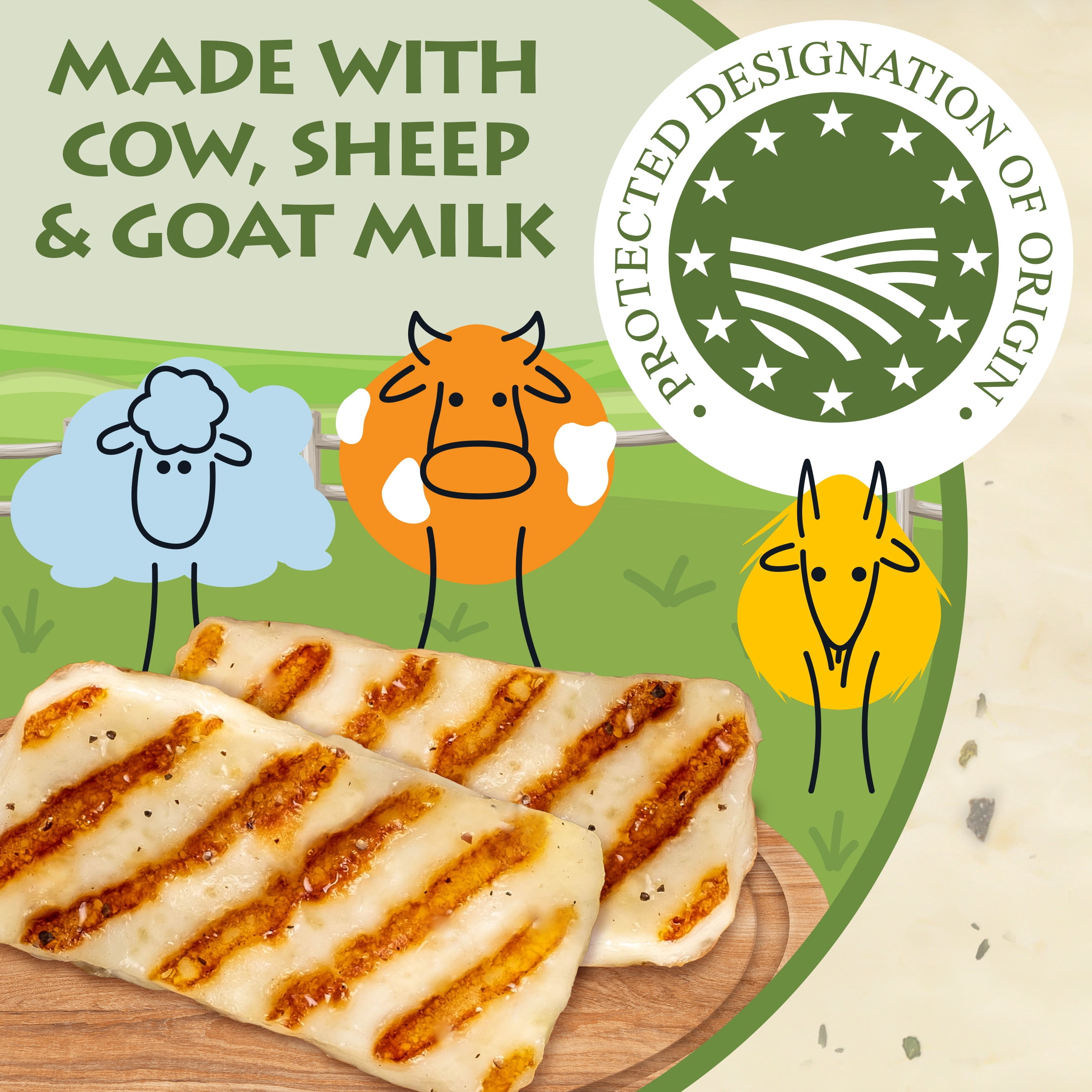 Greco Halloumi Cheese Chunk, 7.9 oz (Refrigerated)