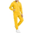thumbnail image 3 of PInxai Kids Sweatsuits Casual Workout Sets Zip up Hooded Long Sleeve Sweatshirts Joggers with Pockets Unisex Clothing,Yellow,90, 3 of 7