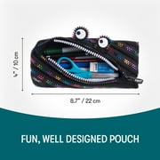 ZIPIT Monster Pencil Case | Black Pencil Pouch for College and Office