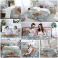 thumbnail image 5 of 3 Piece Blue Sea Turtle Coastal Duvet Cover Set Queen Size,Microfiber Comforter/Quilt Cover with Corner Ties and 2 Pillowcases,Summer Beach Nautical Starfish Coral Soft Bedding with Zipper Closure, 5 of 8