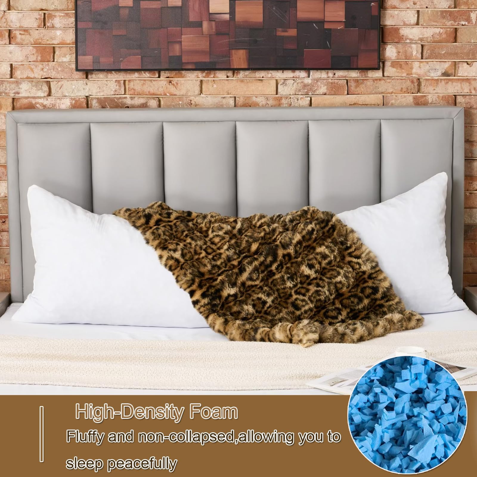 Luxury Shaggy Faux Fur Body Pillow,Fluffy Bed Pillow with Zipper Closure,Soft Decorative Plush Full Long Pillows,Fuzzy Hug Pillow for Living Room Side Sleeper & Pregnancy 20"x54" Sage Green Grid Prin