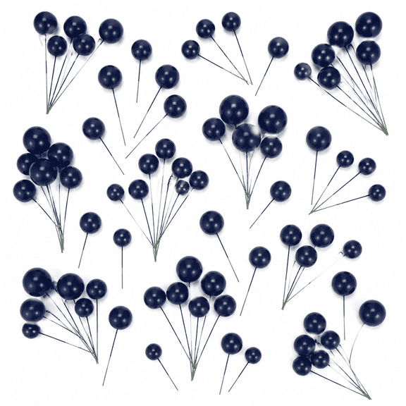 80 Pcs Cake Balls Decorations Mini Balloon Cake Topper Balls Foam Cupcake Toppers Balls for Cake Decorating Birthday Parties Weddings Anniversary (Navy blue)