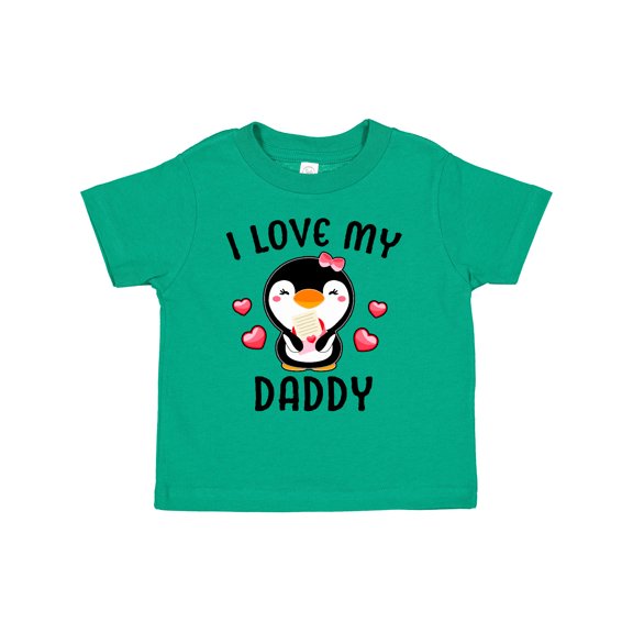 Inktastic I Love My Daddy with Cute Penguin and Hearts Girls Toddler T-Shirt