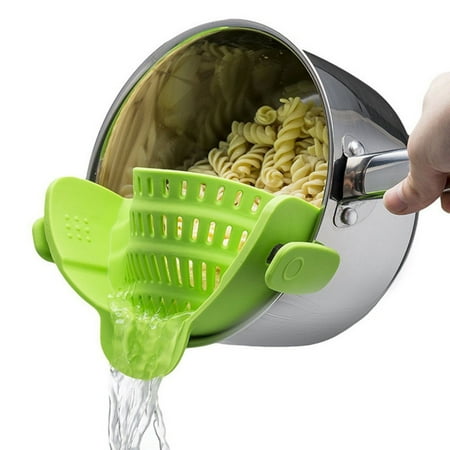 

Ringshlar Kitchen Food Strainers Clip-On Strain Strainer Heat Resistant Silicone Colander and Sieve Snaps On Fits for Pots and Bowls